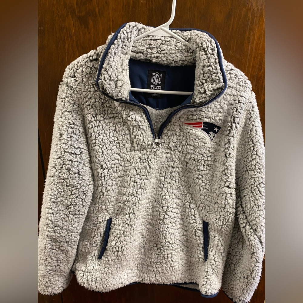 NWOT NFL New England Patriots  1/4Zip Pullover Sherpa Jacket Women's Size M